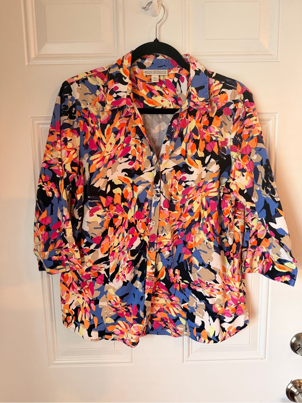 Dana Buchman Multicolor Floral Button-Down Shirt